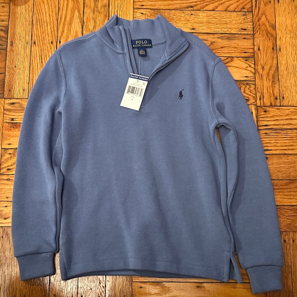 Polo by Ralph Lauren Men's Light Blue Zip-Up Sweater